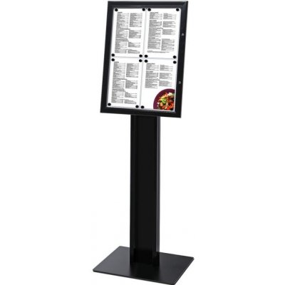 Jansen Display Volně stojící MENU vitrína 4 x A4, černá | Zboží Auto