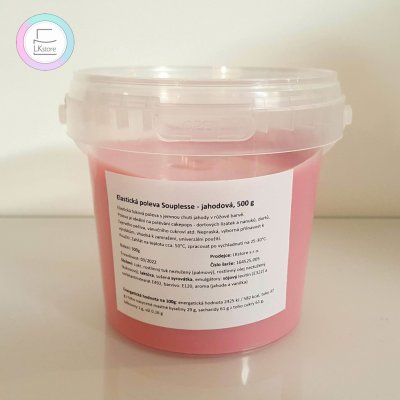Souplesse - Jahodová poleva elastická tuková 500 g - – Sleviste.cz
