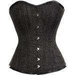 Korzety.cz Extra stahovací brokátový korzet černý – Zbozi.Blesk.cz