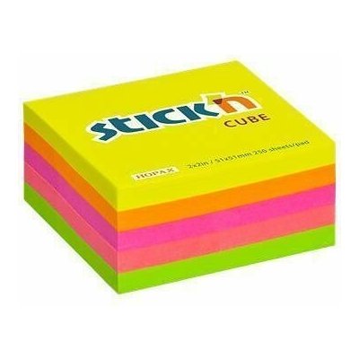 Samolepicí bloček, nenové barvy, 51x51 mm, 250 listů, STICK N 21203 – Hledejceny.cz