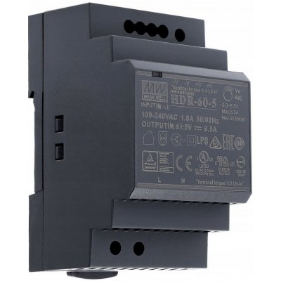 Mean Well HDR-60-24 síťový zdroj na DIN lištu, 24 V/DC, 2.5 A, 60 W, výstupy 1 x – Hledejceny.cz