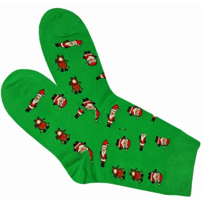 Aura.Via pánské veselé ponožky Vánoční zelená