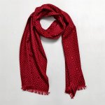 Šála česaného hedvábí červená se vzorem oboustranná Hedvábný Svět – Zboží Mobilmania