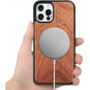 Pouzdro a kryt na mobilní telefon Apple PROTEMIO 26933 Dřevěný kryt s Magsafe pro Apple iPhone 12 / 12 Pro ROSE WOOD