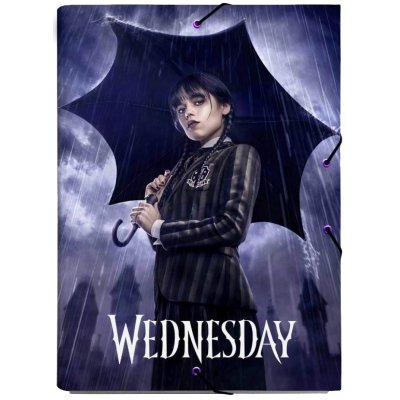 CurePink s klopami Netflix Wednesday Umbrella 26 x 34 x 2 cm CSG0133 – Zboží Dáma