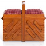 Prym Košík na šití dřevěný PRYM, polstrované víko 36x19x30 cm – Zboží Dáma