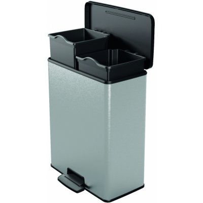 Curver DECO BIN DUO 23L+23L Odpadkový koš 39 x 29 x 72 cm stříbrný 08680-582 – Zboží Mobilmania