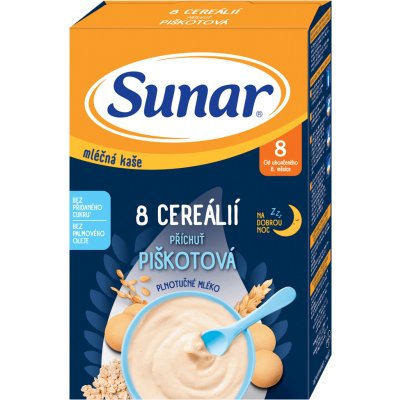 Sunar mléčná kaše 8 cereálií piškotová 210 g – Zboží Dáma