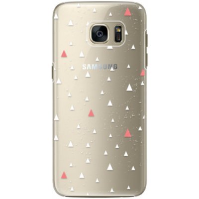 Pouzdro iSaprio Abstract Triangles 02 Samsung Galaxy S7 Edge bílé