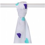 Kikko Bambusové osušky XKKO®BMB Hearts&Waves 90x100cm 1 ks ocean blue hearts – Zboží Dáma
