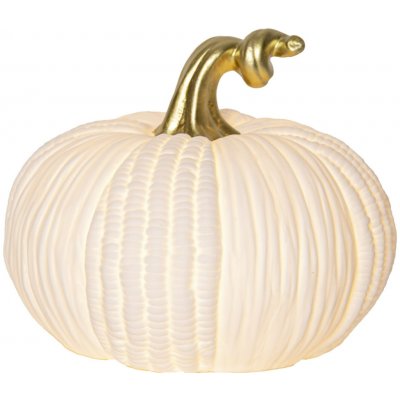 STAR TRADING Svítící LED dekorace Pumpkin 15 cm, bílá barva, porcelán – Hledejceny.cz