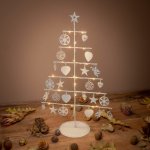 Nexos 64264 Vánoční kovový dekorační strom bílý 25 LED teple bílá – Hledejceny.cz