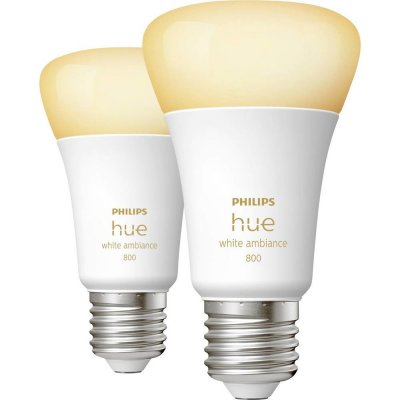 Philips Hue BT LED žárovka E27 9.5W teplá bílá 2ks chytrá LED žárovka 806 lm 2200-6500 K stmívatelná – Zboží Mobilmania
