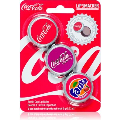 Lip Smacker Coca Cola balzám na rty 3 ks vůně Original Cherry & Fanta 9 g – Zbozi.Blesk.cz