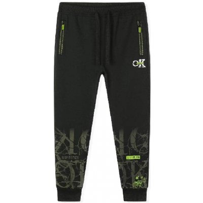 Chlapecké tepláky BAVLNĚNÉ S POTISKEM Černozelinkavá – Zbozi.Blesk.cz