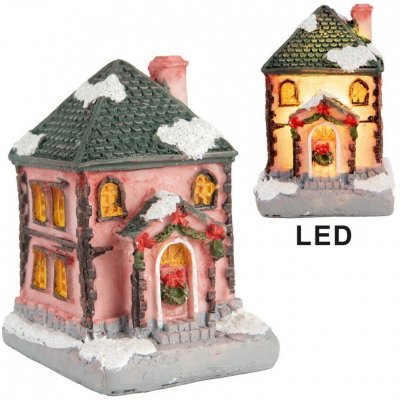 Clayre & Eef Dekorace malinký svítící růžový domek Manon LED - 4*5*6 cm – Hledejceny.cz