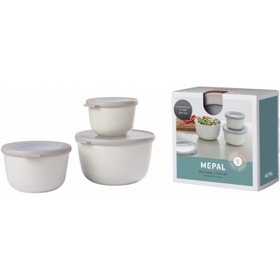 Mepal Cirqula Storage Box Multi Bowl & Bowls 3 Piece Round Úložné boxy a dózy 500 1000 a Nordic White 2 l – Zboží Mobilmania