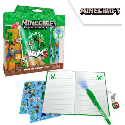 CurePink Papírnícký set Minecraft Boom 23 x 22 x 3 cm – Zboží Dáma