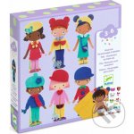 Djeco Oblékání 12 postav plstěnnými nálepkami Měkké šaty – Sleviste.cz