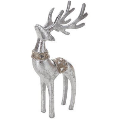 EUROFIRANY VÁNOČNÍ DEKORAČNÍ FIGURKA DEER 23CM STŘÍBRNÁ – Zboží Dáma