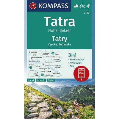 KOMPASS Wanderkarte 2130 Tatra Hohe, Belaer, Tatry, Vysoké, Belianske