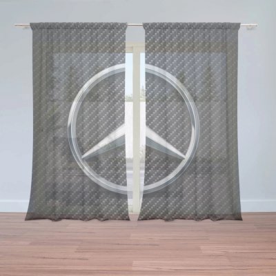 Záclony Logo 4 Carbon: 2 ks - 150x250 cm - Sablio – Hledejceny.cz