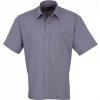 Pánská Košile Premier Workwear pánská popelínová pracovní košile s krátkým rukávem modrá ocelová
