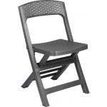 Progarden Zahradní plastová skládací židle Asso Rattan antracit – Zboží Mobilmania