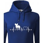 Bezvatriko dámská mikina Čínsky chocholatý pes tep modrá 1158 – Sleviste.cz