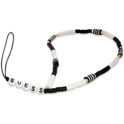 Guess Poutko pro telefon Heishi Beads černé/bílé (GUSTBCKH) – Zboží Mobilmania