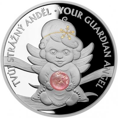 Česká mincovna Crystal Coin Anděl strážný "Betlémské světlo 2021proof 1 Zo