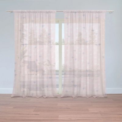 Sablio Záclony Barevné křížky: 2ks 150x250cm – Hledejceny.cz