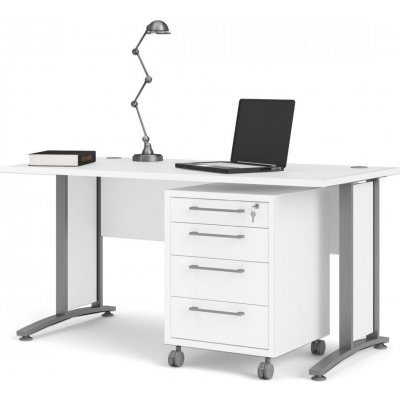 Falco Psací stůl Office 80400/35 bílá/silver grey