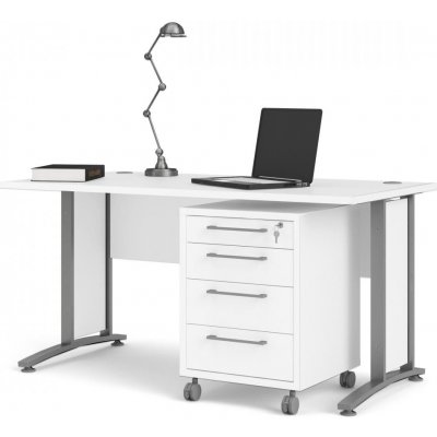 Nábytek Falco Psací stůl Office 80400/35 bílá/silver grey – Zboží Mobilmania