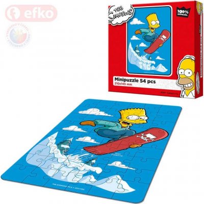 Efko The Simpsons Bart na snowboardu skládačka 21 x 15 cm v krabici 54 dílků – Zboží Mobilmania