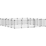 vidaXL 20panelová ohrádka pro zvířata s dvířky černá 35 x 35 cm ocel – Zboží Dáma