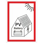 Označení FVE na budově s baterií samolepící PVC fólie 50x70 mm – Zboží Dáma