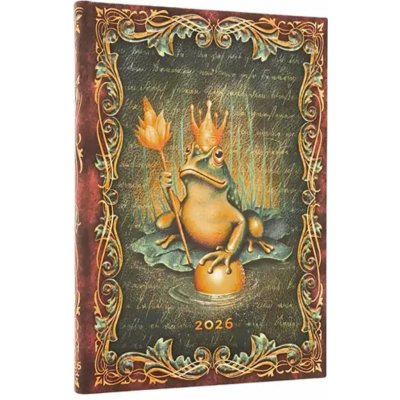 2026 The Brothers Grimm Frog Prince Midi 12-month Vertical Hardcover Flexi Dayplanner 2026 Elastic Band Closure – Zboží Dáma
