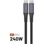 Fixed FIXDBP-CC12-GR Nabíjecí a datový opletený s konektory USB-C/USB-C, PD 3.1, 1,2m šedý – Zboží Mobilmania