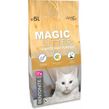 Magic Cat Magic Pearls MAGIC LITTER Bentonite Ultra White Baby Powder 5 l