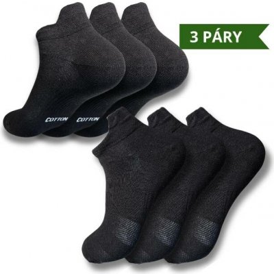 Czech Socks nízké bavlněné ponožky černá 3 páry – Zboží Mobilmania
