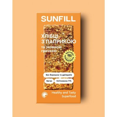 SUNFILL Křupavý chléb s paprikou a zelenou pohankou 91 g – Zboží Dáma