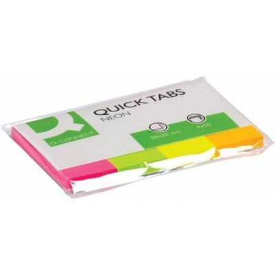 Samolepící záložky Q-Connect - 25 x 43 mm, mix 4 barev – Hledejceny.cz