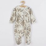 Kojenecký bavlněný overal s bočním zapínáním New Baby Lovely hnědý – Zboží Dáma