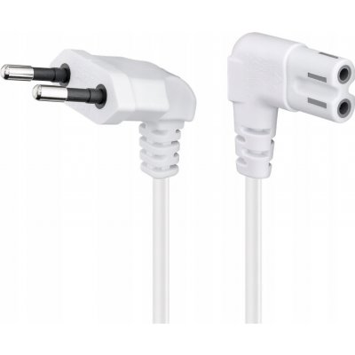 goobay Kabel síťový 2pinový,CEE 7/16(M) - IEC320 C7, oba konektory 90°, 5m, bílý (97357) - 19.92.0145 – Zboží Živě