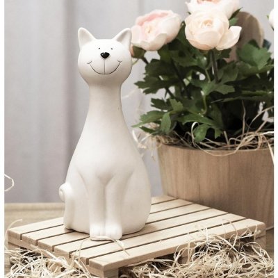 Morex Porcelánová kočka 19 cm