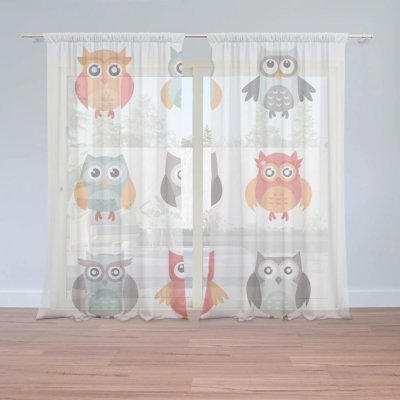 Sablio Záclony Sovy: 2ks 150x250cm – Hledejceny.cz
