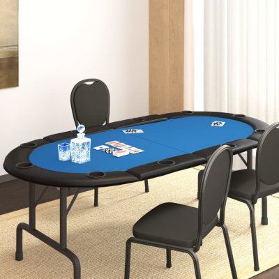 vidaXL Skládací deska na poker pro 10 hráčů modrá 208 x 106 x 3 cm – Zboží Mobilmania