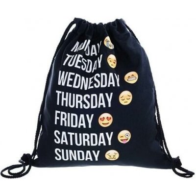 Woodrow Gymsack Vak na záda Emoji Week black – Hledejceny.cz