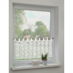 Sehlbach Vitrážová záclona s poutky, listy, bílá, 135 x 45 cm – Hledejceny.cz